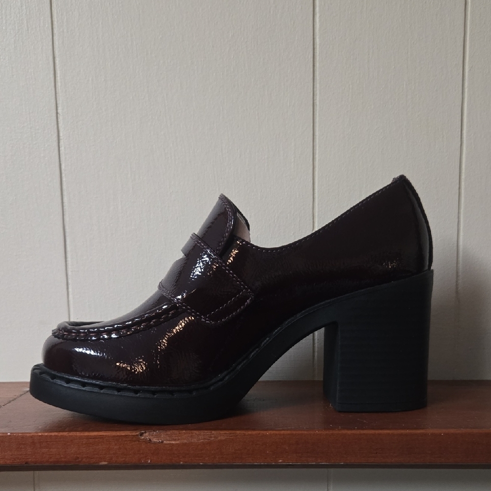 SO Shiny Wine Loafers for Women